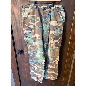 Propper Mens Vintage Woodland Camo Combat Cargo Trousers Large Long 100% Cotton